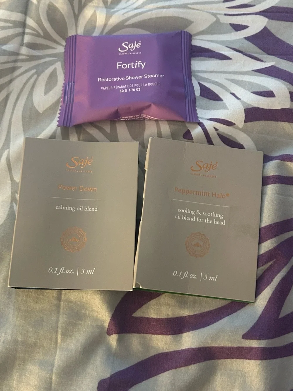 NWT Saje Aromatherapy Sample Set with Fortify Shower Steamer -